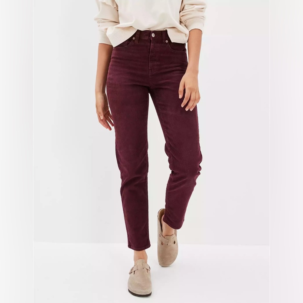 AE Stretch Corduroy Mom Straight Pant Jeans